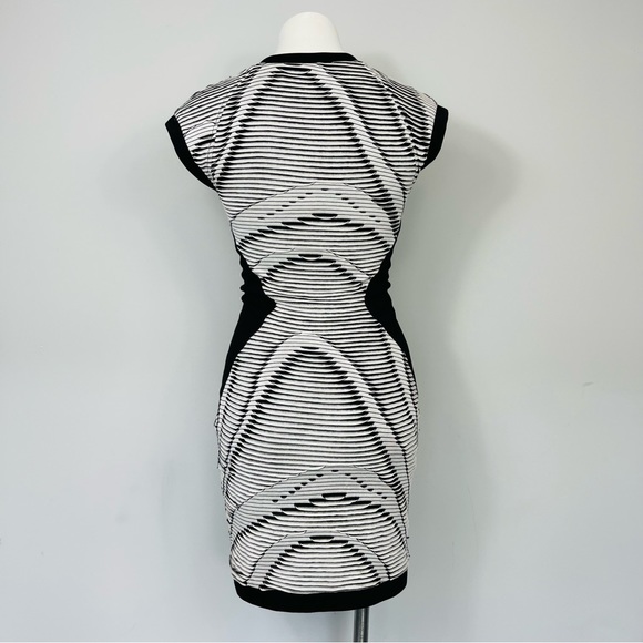 Cut25 by Yigal Azrouel Black & White Mini Cocktail Dress Textured Bodycon Boho 2 - Picture 7 of 16